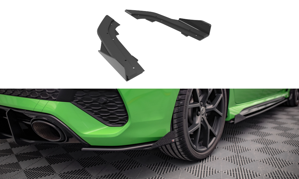 Maxton Design Street Pro Heck Ansatz Flaps Diffusor + Flaps passend für Audi RS3 Limousine 8Y schwarz Hochglanz