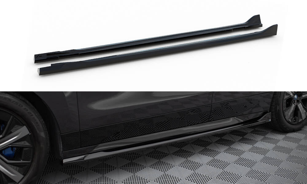 Maxton Design Street+ Seitenschweller Leisten passend für BMW iX M-Paket i20 / I20 Facelift schwarz Hochglanz
