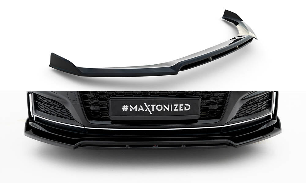 Maxton Design Street+ Spoilerlippe Front Ansatz passend für Audi S5 / A5 S-Line Coupe / Sportback F5 schwarz Hochglanz
