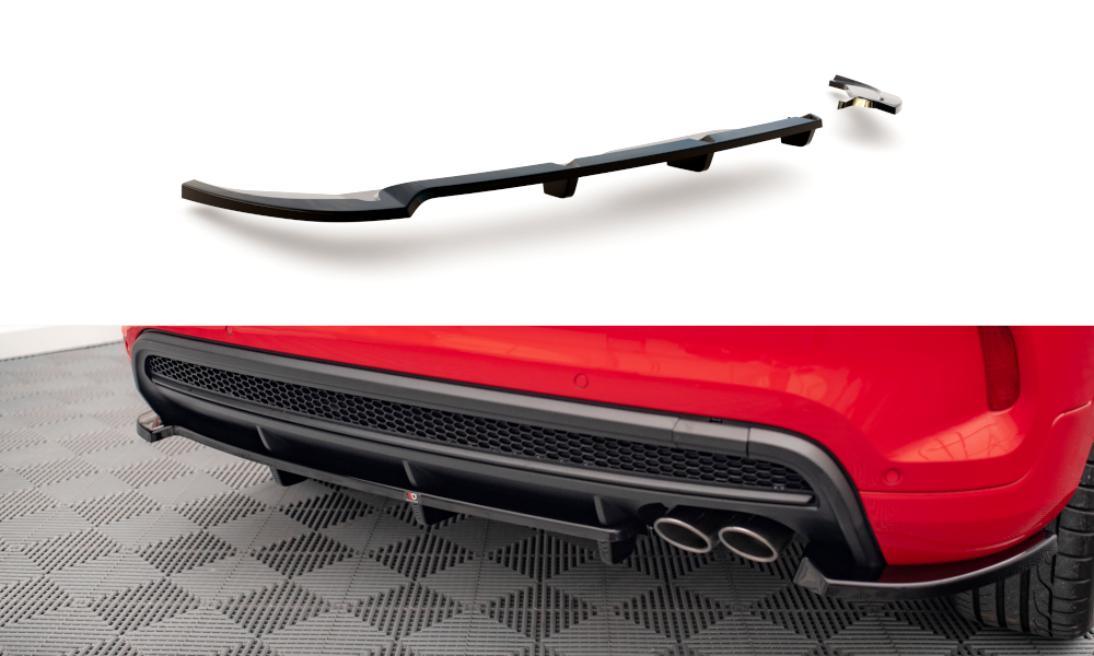 Maxton Design Street+ Mittlerer Diffusor RACE passend für Fiat 500X Sport Mk1 Facelift schwarz Hochglanz