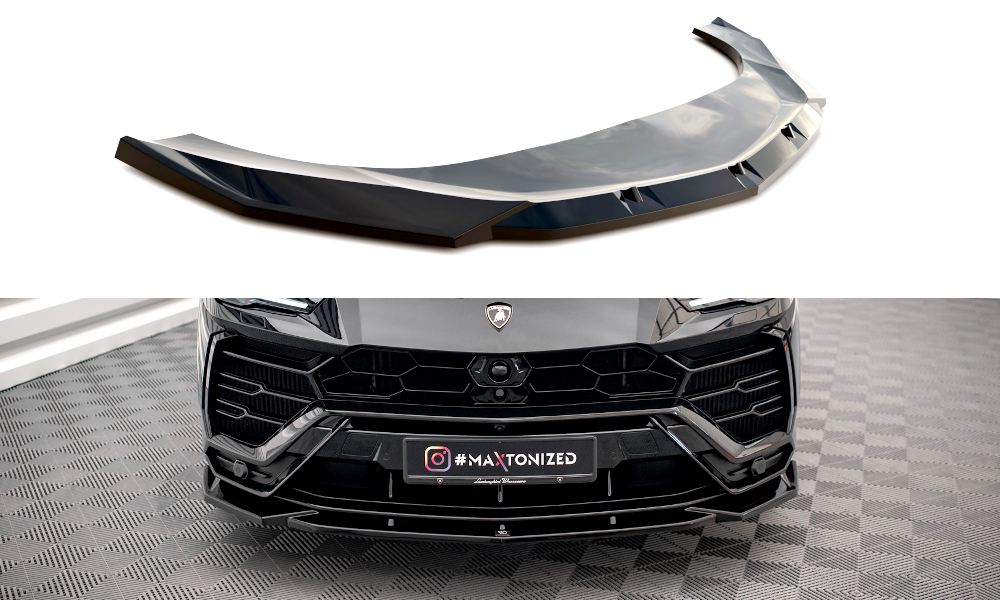 Maxton Design Street+ Spoilerlippe Front Ansatz V.2 passend für Lamborghini Urus Mk1 schwarz Hochglanz