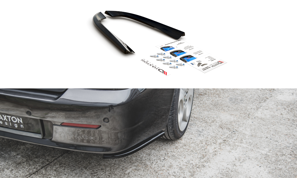 Maxton Design Heck Ansatz Flaps Diffusor passend für Alfa Romeo 156 SW Facelift schwarz Hochglanz