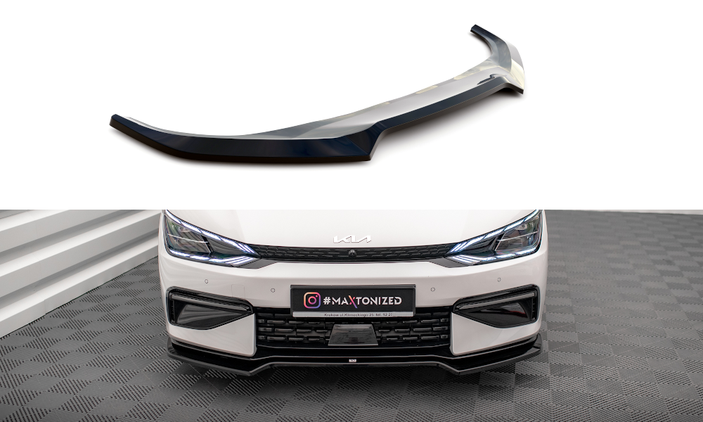 Maxton Design Street+ Spoilerlippe Front Ansatz V.1 passend für Kia EV6 GT-Line Mk1 schwarz Hochglanz