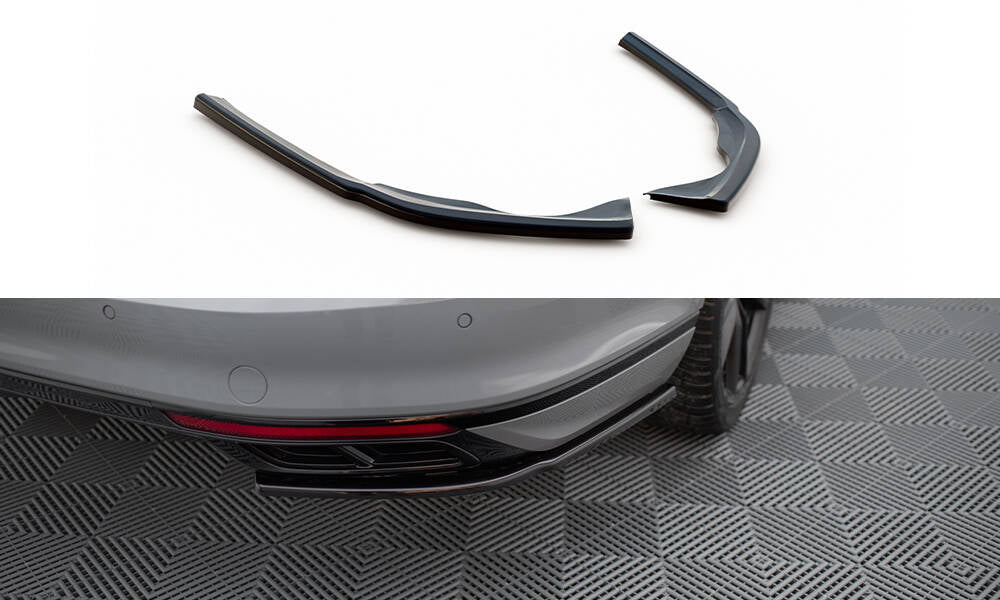 Maxton Design Heck Ansatz Flaps Diffusor passend für VW Passat R-Line B8 Facelift schwarz Hochglanz
