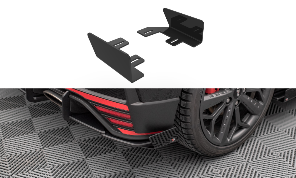 Maxton Design Hintere Seiten Flaps passend für Hyundai I20 N Mk3 schwarz Hochglanz