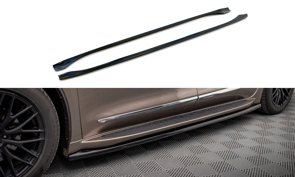 Maxton Design Street+ Seitenschweller Leisten passend für V.1 passend für Chrysler Pacifica Mk2 schwarz Hochglanz