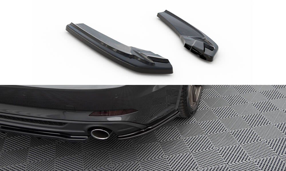 Maxton Design Heck Ansatz Flaps Diffusor passend für Audi A5 S-Line F5 Sportback schwarz Hochglanz