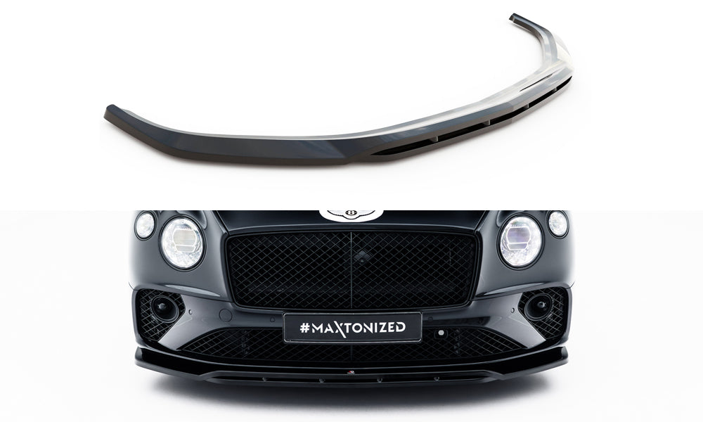 Maxton Design Street+ Spoilerlippe Front Ansatz passend für Bentley Continental GT Coupe Mk3 schwarz Hochglanz
