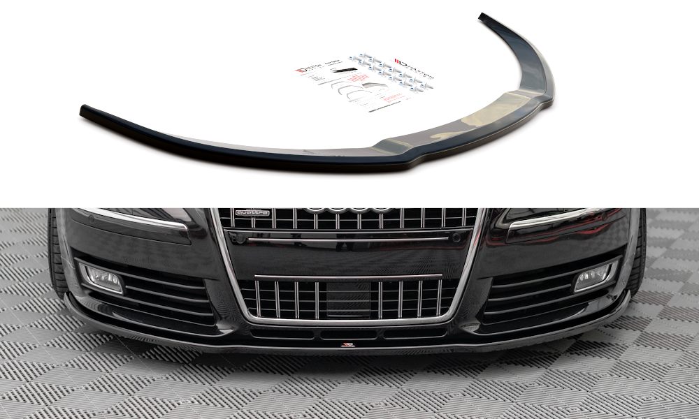 Maxton Design Street+ Spoilerlippe Front Ansatz passend für Audi S8 D3 schwarz Hochglanz