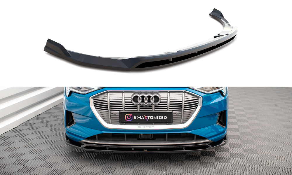 Maxton Design Street+ Spoilerlippe Front Ansatz V.2 passend für Audi e-tron schwarz Hochglanz