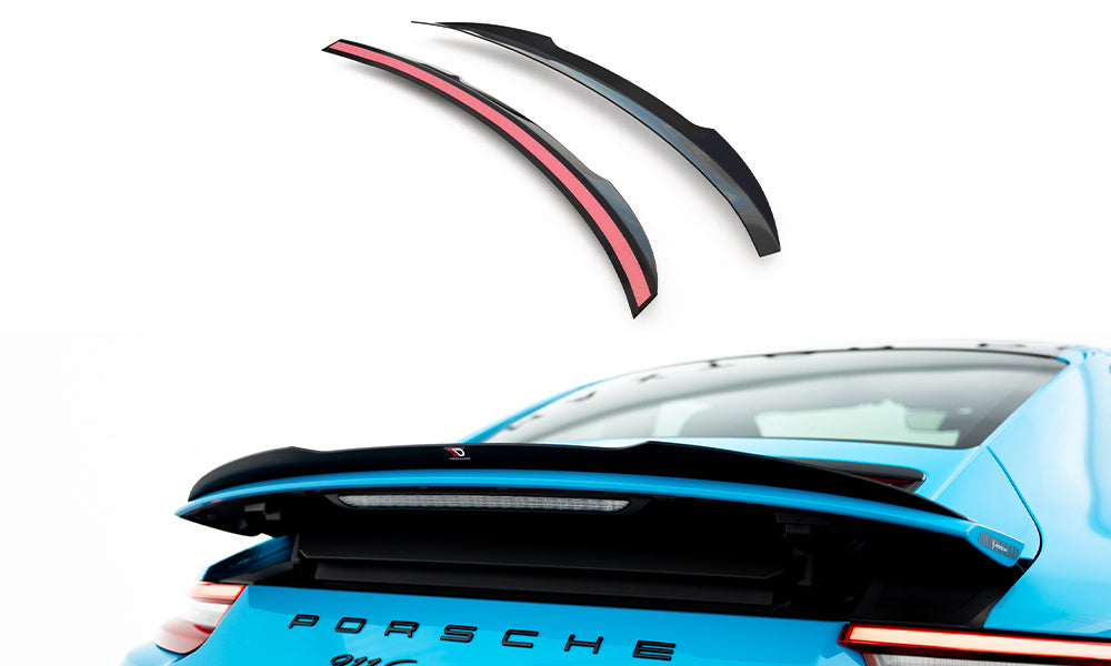 Maxton Design Spoiler CAP passend für Porsche 911 Carrera 991 Facelift schwarz Hochglanz
