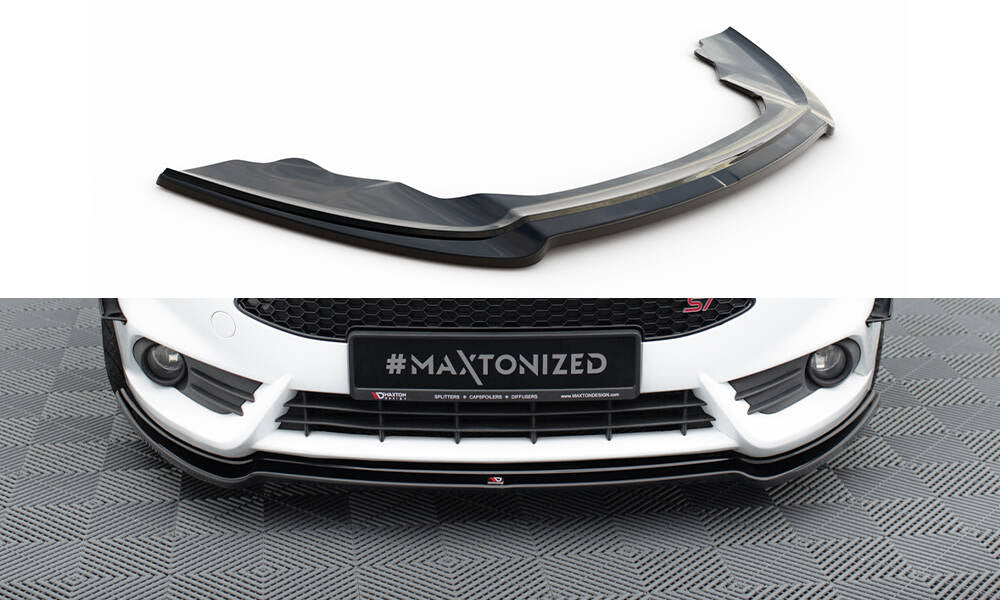 Maxton Design Street+ Spoilerlippe Front Ansatz V.3 passend für Ford Fiesta ST Mk7 FL schwarz Hochglanz