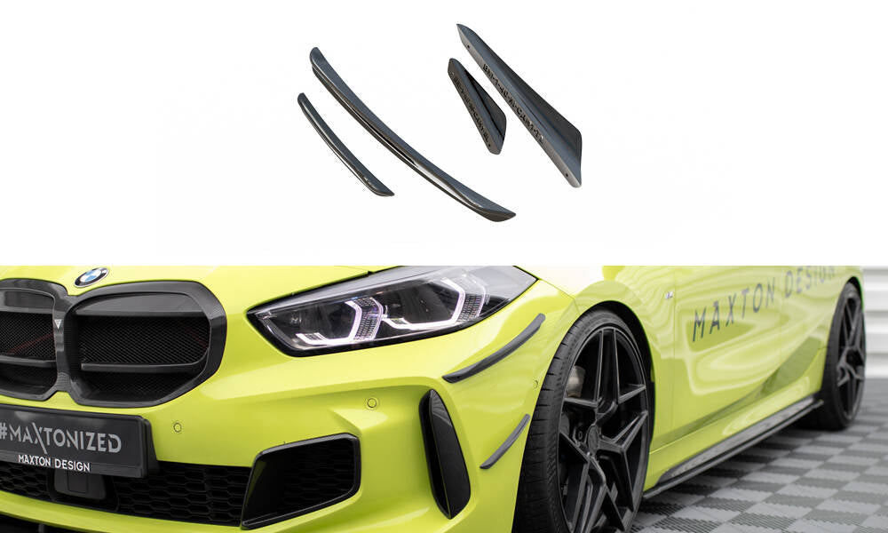 Maxton Design Stoßstangen Flaps Wings vorne Canards passend für BMW 1er M-Paket / M135i / 128ti F40