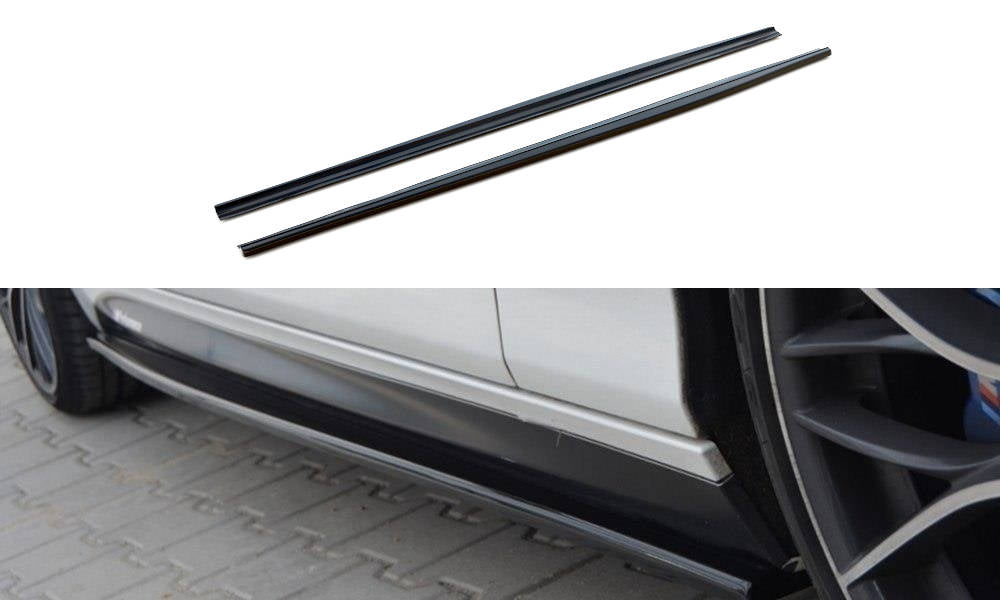 Maxton Design Street+ Seitenschweller Leisten passend für BMW 1er M-Paket / M135i / M140i F21 / F21 Facelift schwarz Hochglanz