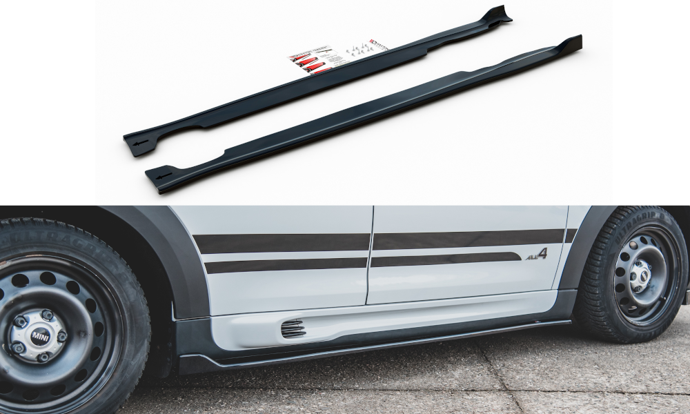 Maxton Design Street+ Seitenschweller Leisten passend für Mini Countryman Mk1 JCW schwarz Hochglanz