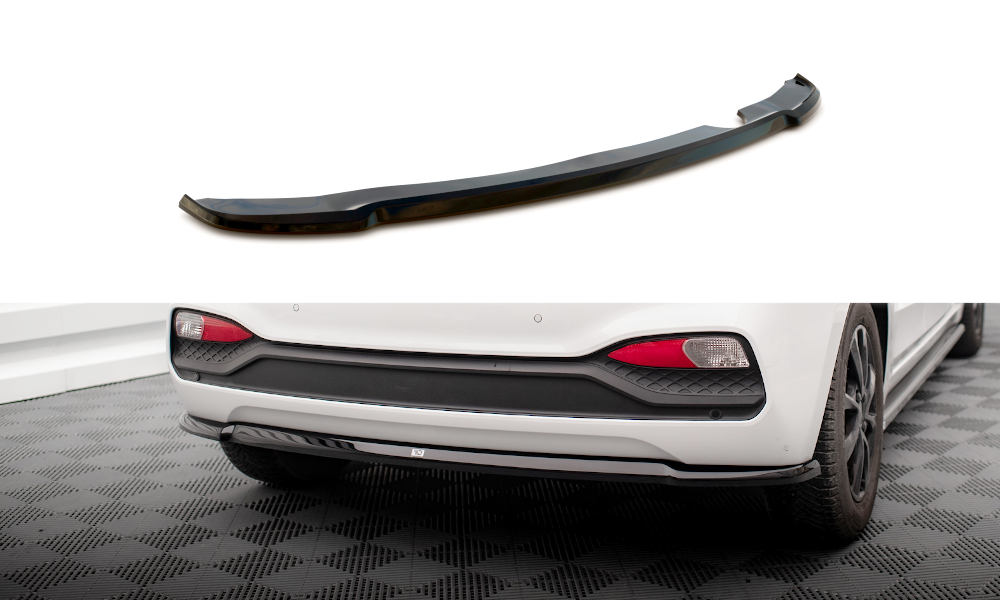 Maxton Design Heckansatz Hyundai I20 Mk2 Facelift schwarz Hochglanz für Hyundai I20 Mk2 Facelift