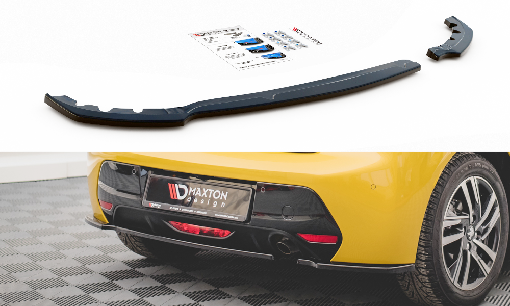 Maxton Design Heck Ansatz Flaps Diffusor passend für Peugeot 208 Mk2 schwarz Hochglanz