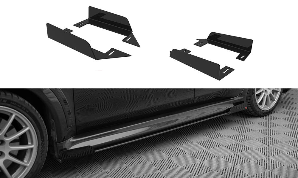 Maxton Design Seitenschweller Flaps passend für Mitsubishi Lancer EVO X schwarz Hochglanz