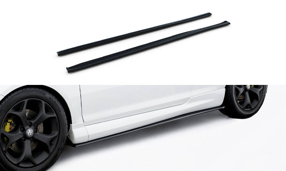 Maxton Design Street+ Seitenschweller Leisten passend fürs Opel Corsa OPC/VXR D schwarz Hochglanz für Opel Corsa OPC D (Mk4)