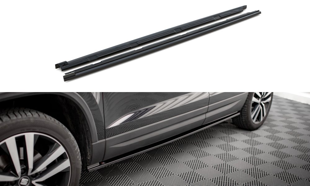 Maxton Design Street+ Seitenschweller Leisten passend für Seat Ateca Mk1 schwarz Hochglanz