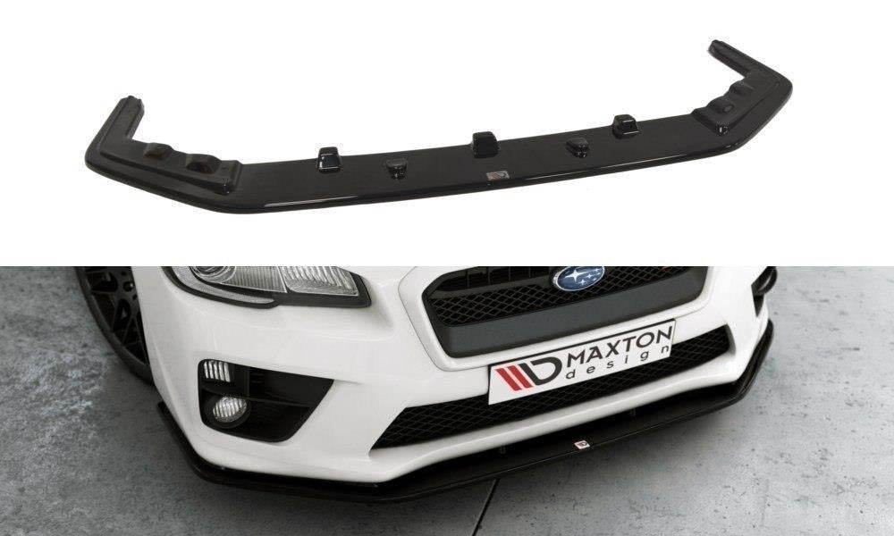 Maxton Design Street+ Spoilerlippe Front Ansatz passend für v.2 SUBARU WRX STI schwarz Hochglanz