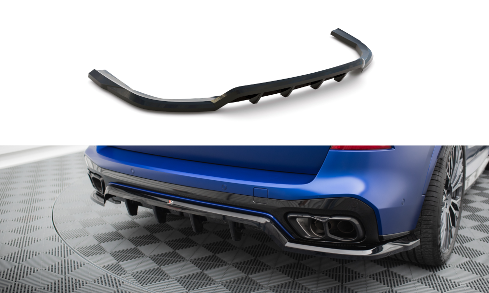 Maxton Design Street+ Mittlerer Diffusor RACE passend für V.1 BMW X5 M-Paket G05 Facelift schwarz Hochglanz