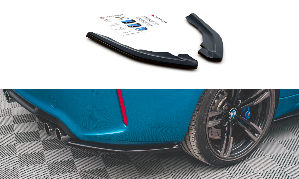 Maxton Design Heck Ansatz Flaps Diffusor V.2 passend für BMW M2 F87 schwarz Hochglanz
