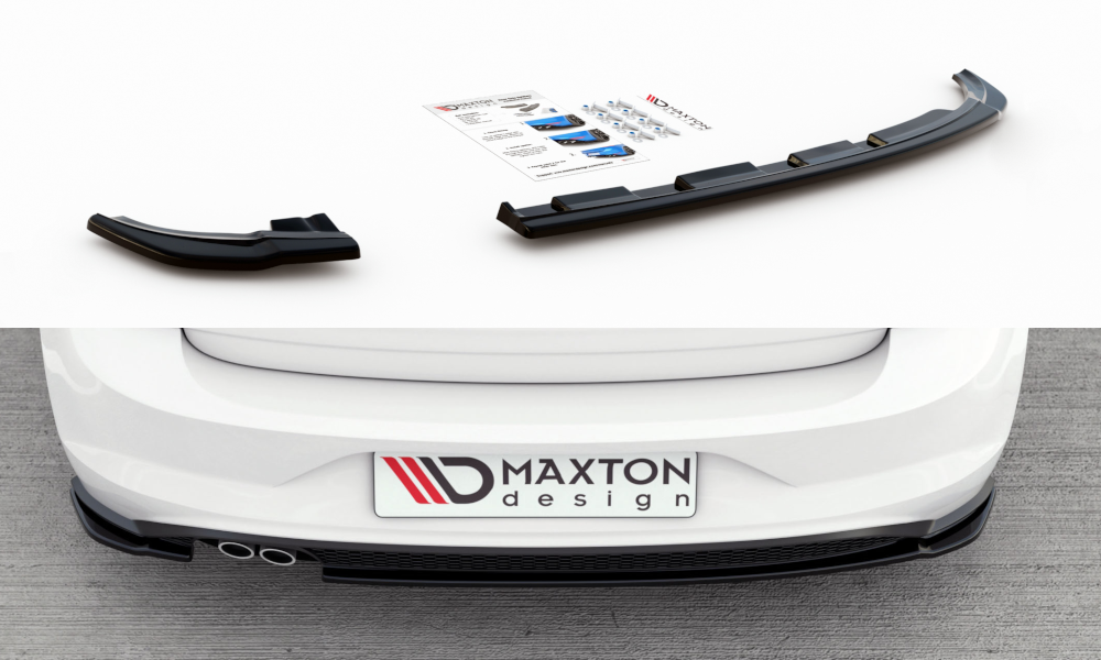 Maxton Design Heck Ansatz Flaps Diffusor V.2 passend für VW Polo GTI / R-line Mk6 schwarz Hochglanz