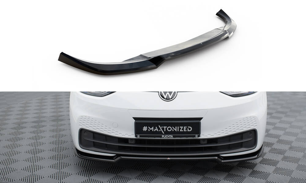 Maxton Design Street+ Spoilerlippe Front Ansatz V.1 passend für VW ID.3 Mk1 schwarz Hochglanz