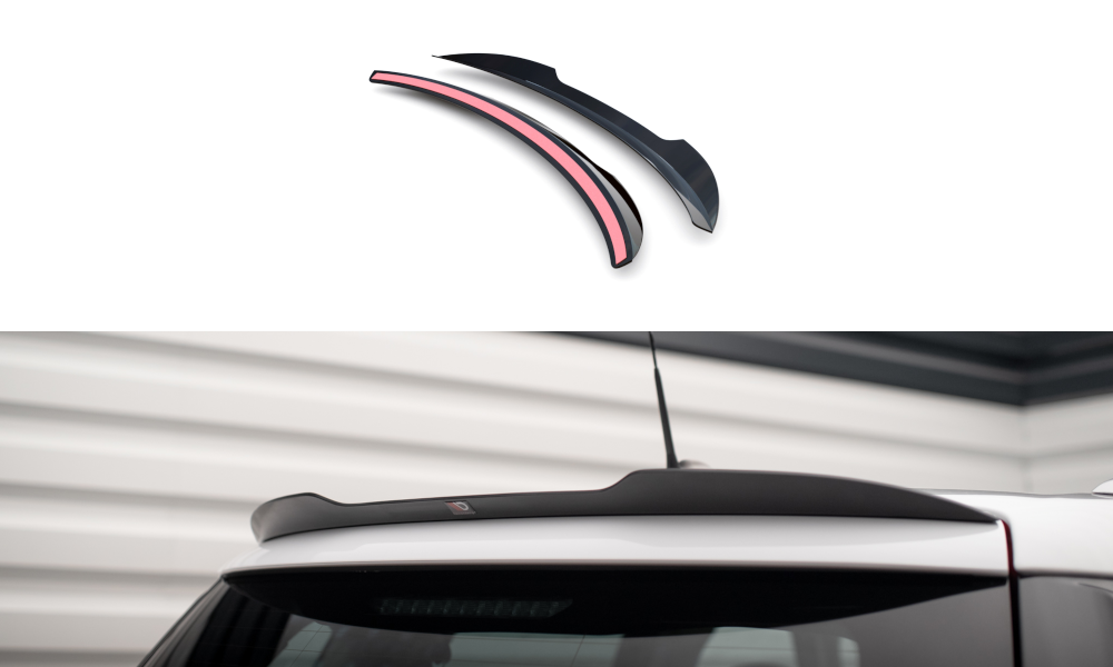 Maxton Design Spoiler CAP passend für Mini Cooper Countryman R60 Facelift schwarz Hochglanz