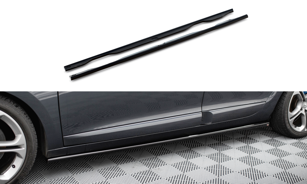 Maxton Design Street+ Seitenschweller Leisten passend für Renault Megane GT MK3 Facelift schwarz Hochglanz