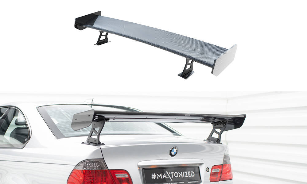 Maxton Design Carbon Spoiler With External Brackets Uprights BMW 3er Coupe E46 für BMW 3er E46