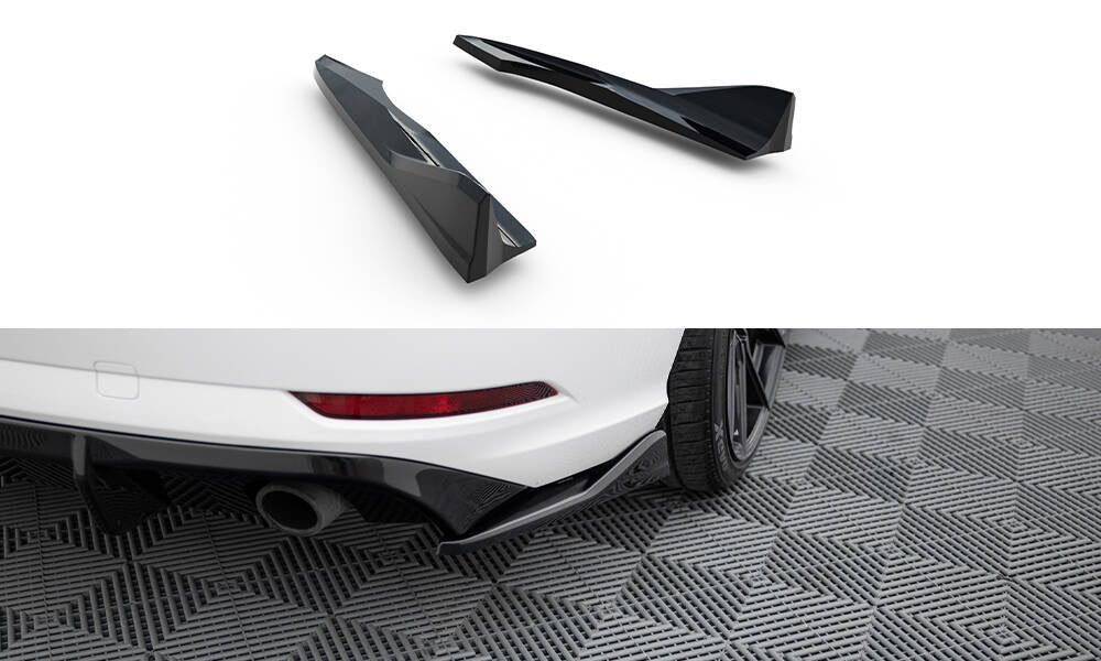 Maxton Design Heck Ansatz Flaps Diffusor V.2 passend für Audi A3 Limousine 8V Facelift schwarz Hochglanz