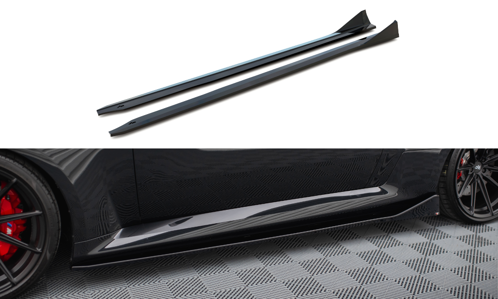 Maxton Design Street+ Seitenschweller Leisten passend für V.4 BMW M2 G87 schwarz Hochglanz