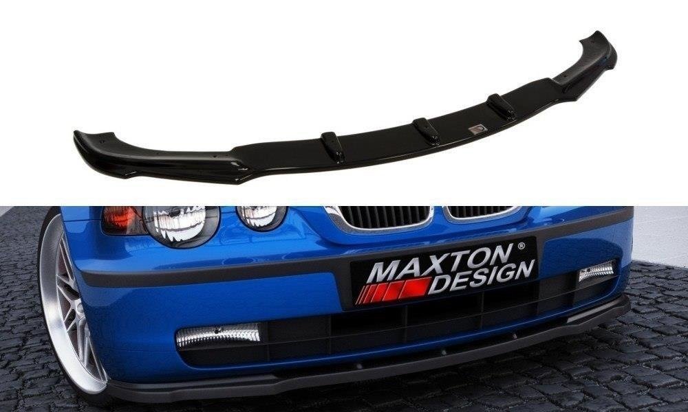 Maxton Design Street+ Spoilerlippe Front Ansatz passend für BMW 3er E46 COMPACT schwarz Hochglanz