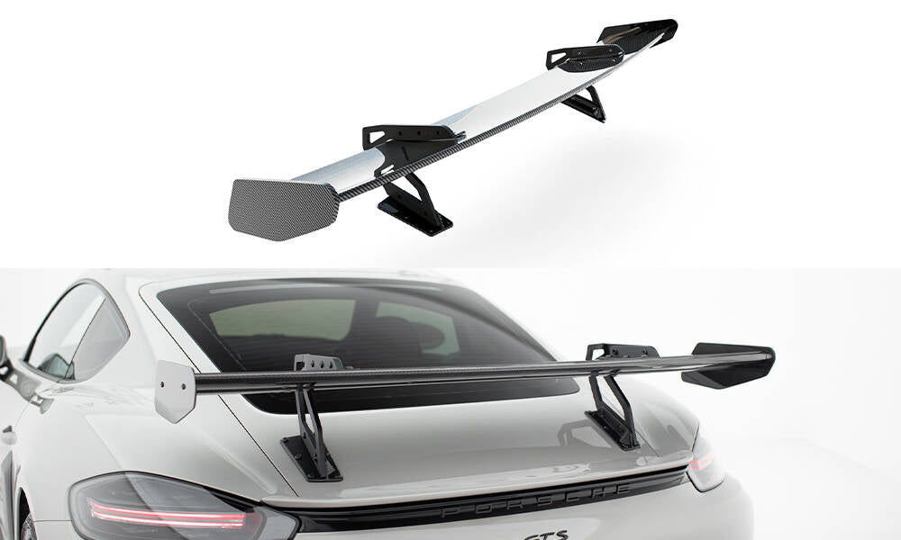 Maxton Design Carbon Spoiler With Upper Swan Mounting V.2 Porsche 718 Cayman 982c für Porsche Cayman 982c