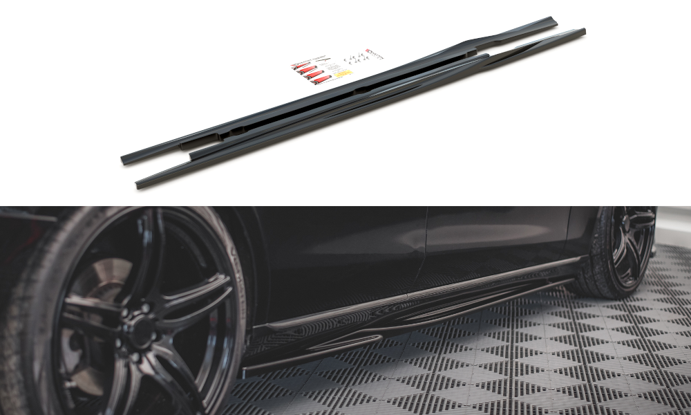 Maxton Design Street+ Seitenschweller Leisten passend für Mercedes-Benz E W213 schwarz Hochglanz