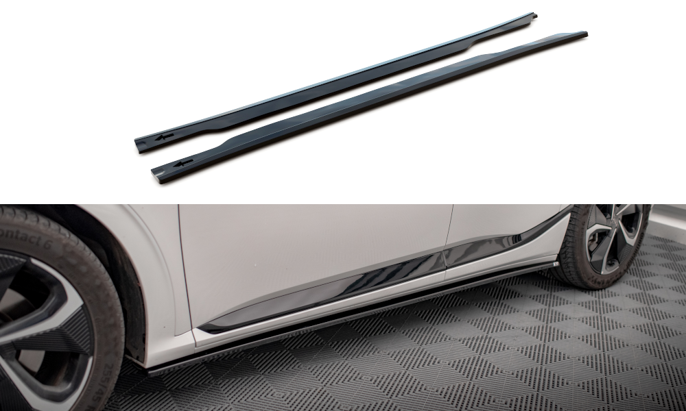 Maxton Design Street+ Seitenschweller Leisten passend für Kia EV6 GT-Line Mk1 schwarz Hochglanz