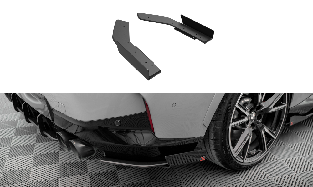 Maxton Design Street Pro Heck Ansatz Flaps Diffusor + Flaps passend für BMW 2 Coupe M240i G42 schwarz Hochglanz