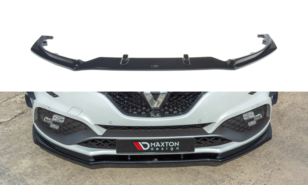 Maxton Design Street+ Spoilerlippe Front Ansatz V.1 passend für Renault Megane IV RS schwarz Hochglanz
