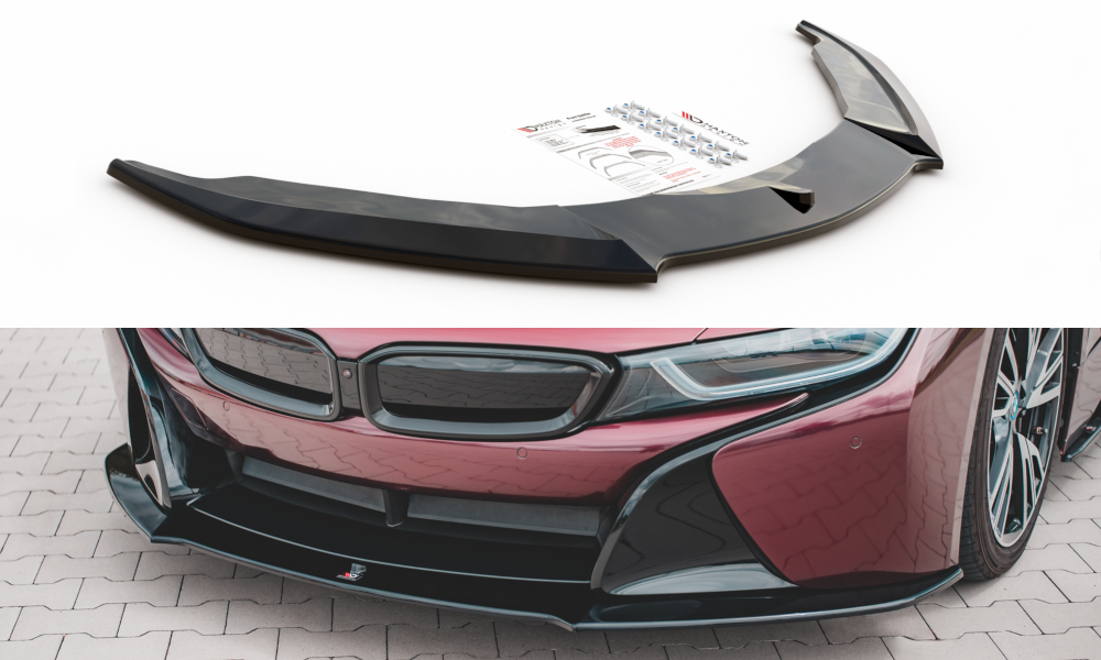 Maxton Design Street+ Spoilerlippe Front Ansatz passend für BMW i8 schwarz Hochglanz