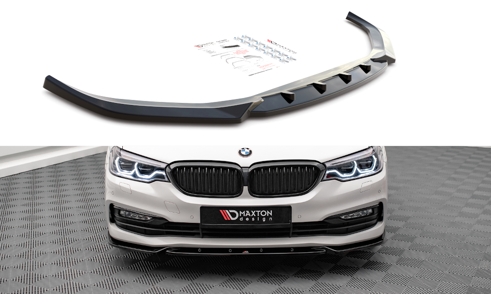Maxton Design Street+ Spoilerlippe Front Ansatz V.2 passend für BMW 5er G30 / G31 schwarz Hochglanz