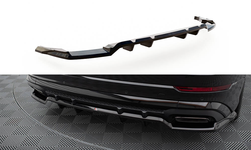 Maxton Design Street+ Mittlerer Diffusor RACE passend für V.1 Audi SQ8 / Q8 S-Line Mk1 Facelift schwarz Hochglanz