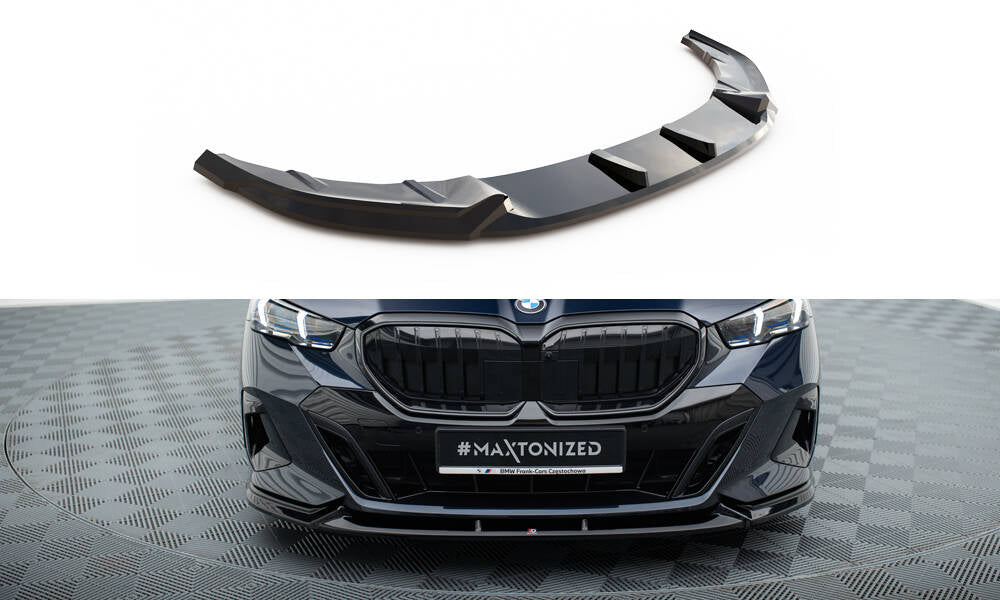 Maxton Design Street+ Spoilerlippe Front Ansatz V.1 passend für BMW 5er / i5 M-Paket Limousine / Touring G60 / G61 schwarz Hochglanz