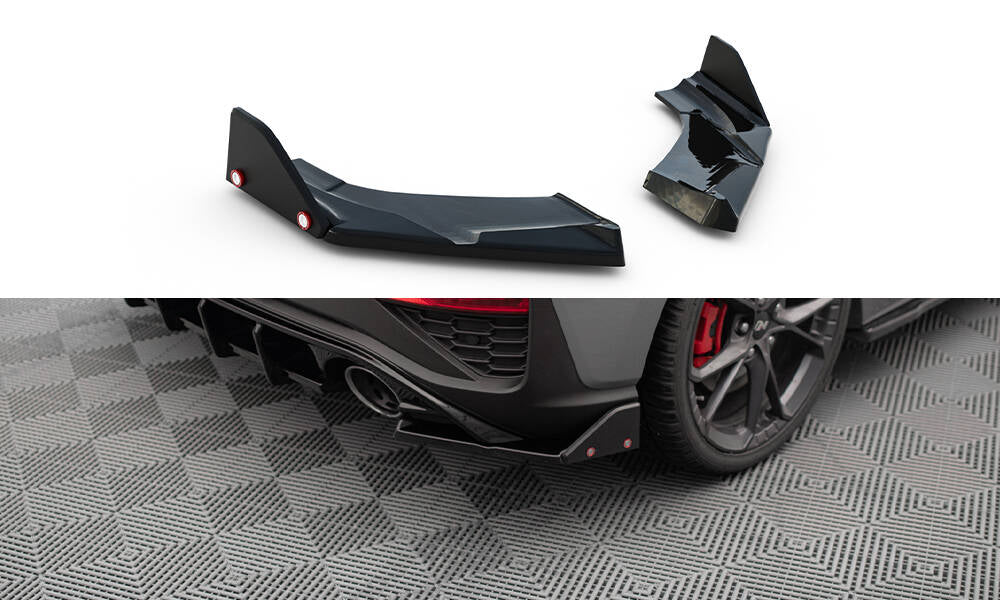 Maxton Design Heck Ansatz Flaps Diffusor V.4 + Flaps passend für Hyundai I30 N Hatchback Mk3 Facelift