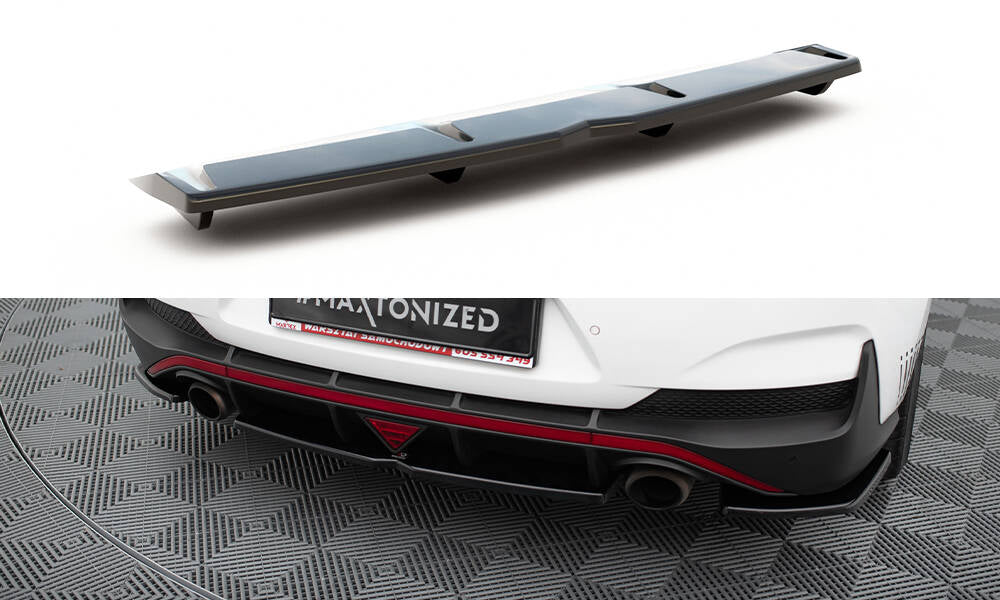 Maxton Design Street+ Mittlerer Diffusor RACE passend für Hyundai I30 N Mk3 Fastback schwarz Hochglanz