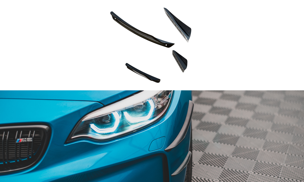 Maxton Design Stoßstangen Flaps Wings vorne Canards passend für BMW M2 F87