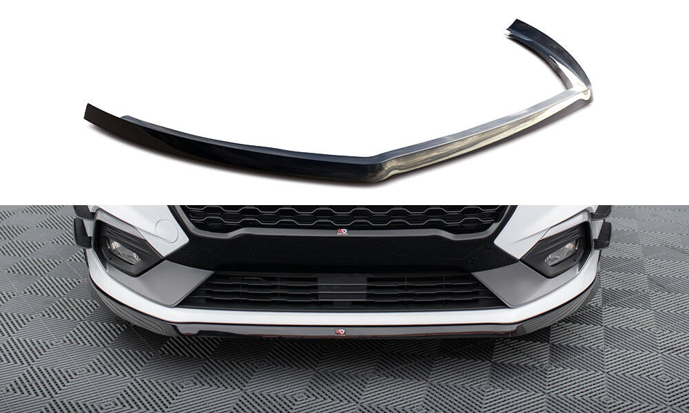 Maxton Design Street+ Spoilerlippe Front Ansatz V.6 passend für Ford Fiesta Mk8 ST / ST-Line schwarz Hochglanz