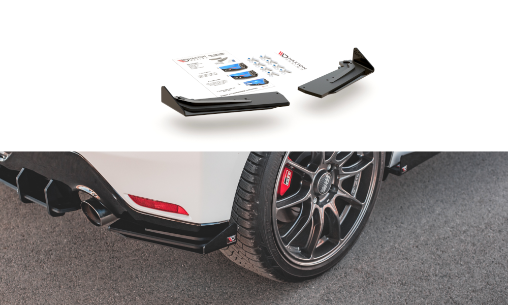 Maxton Design Street Pro Heck Ansatz Flaps Diffusor + Flaps passend für Toyota GR Yaris Mk4 schwarz Hochglanz