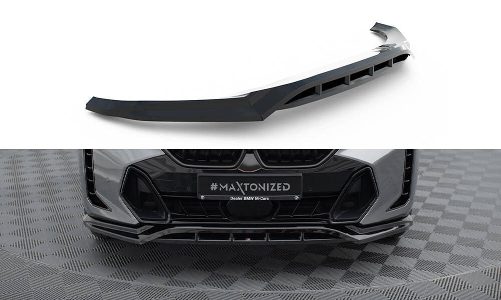 Maxton Design Street+ Spoilerlippe Front Ansatz V.1 passend für BMW X6 M-Paket G06 Facelift schwarz Hochglanz